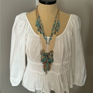 Kate Spade New York Riveria poplin blouse. Necklace not included